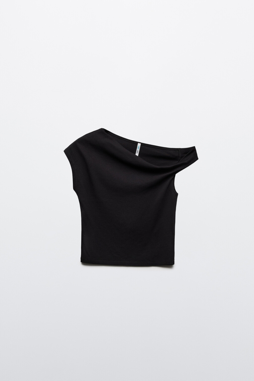 футболка-топ на одно плечо - цвет черный - 7