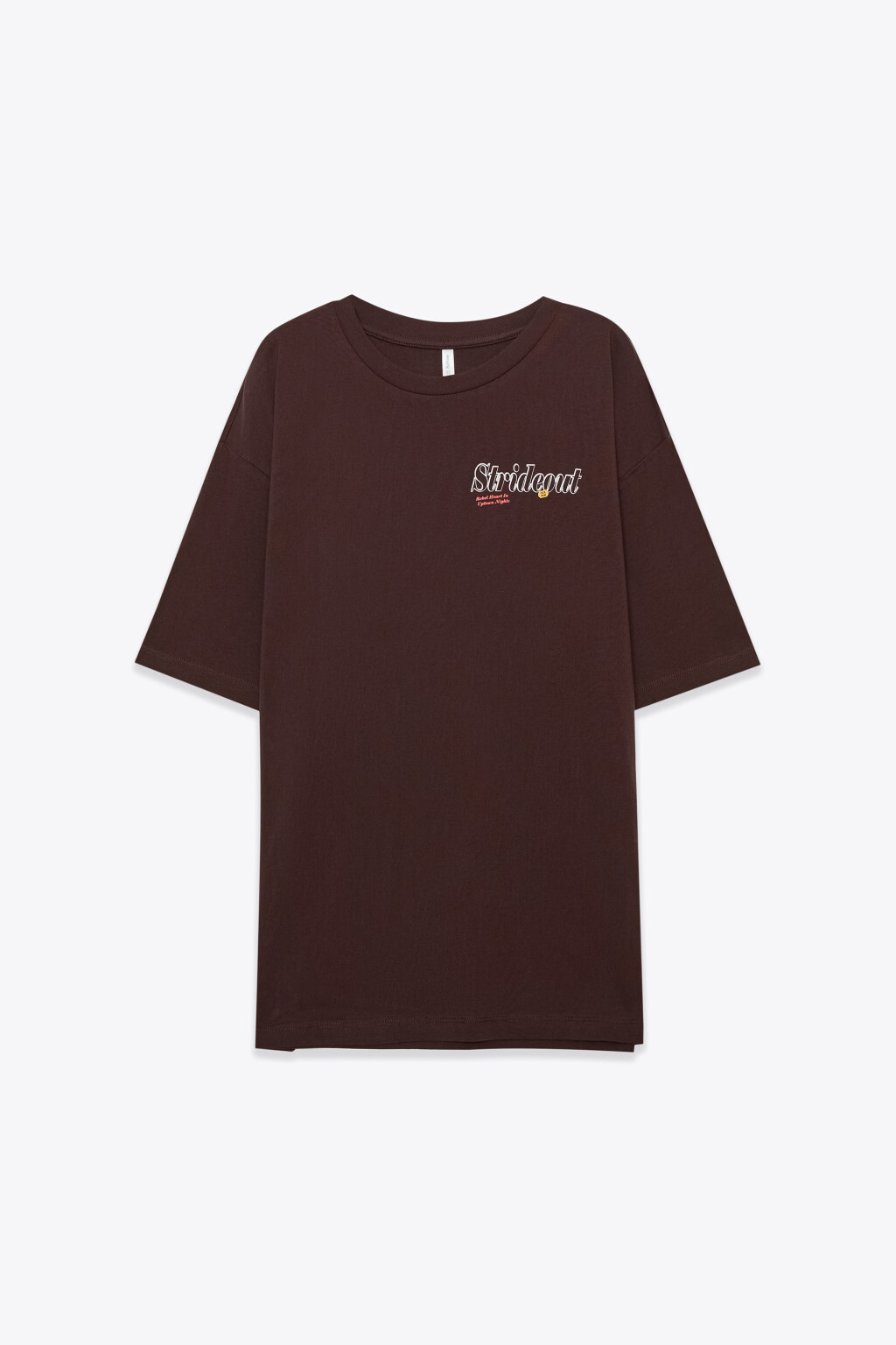 Футболка хлопковая оверсайз с принтом - цвет коричневый - 1