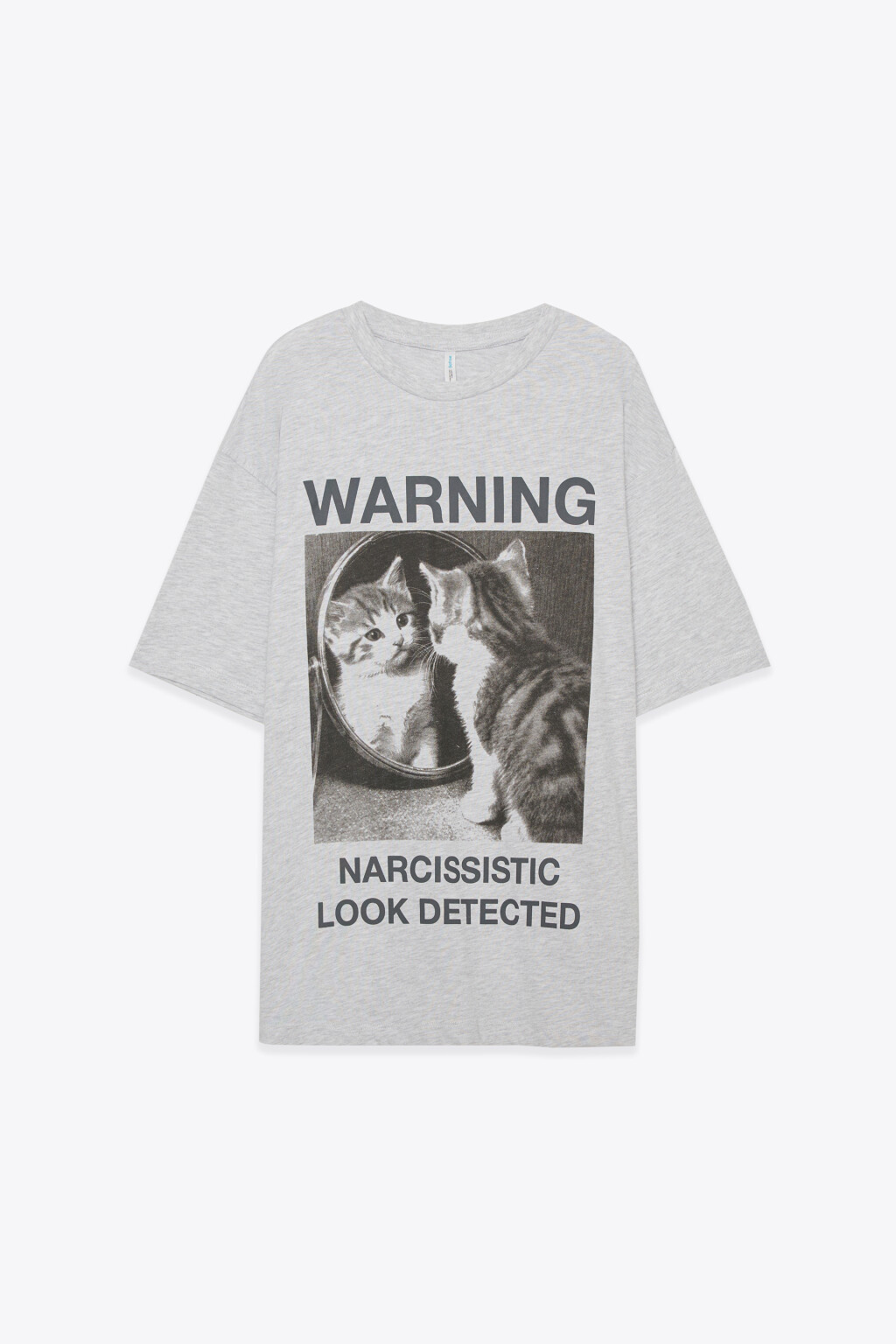 Футболка хлопковая оверсайз с принтом - цвет серый - 1