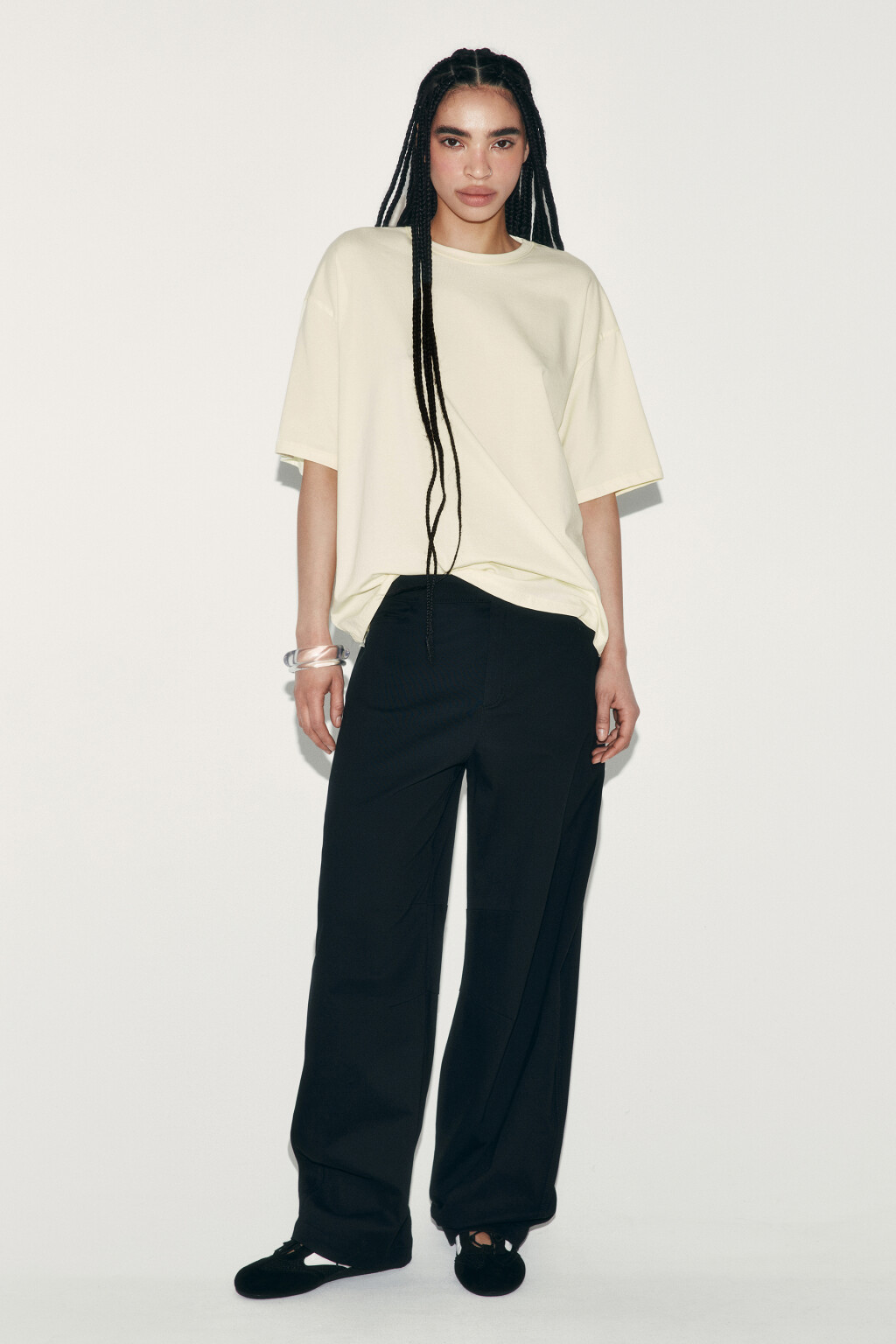 Футболка хлопковая оверсайз с крыльями бабочки - цвет желтый - 4