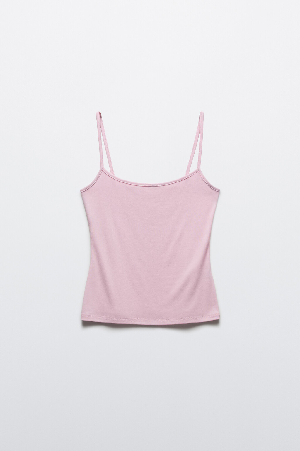 Майка-топ с лиоцеллом на тонких бретелях - цвет розовый - 1