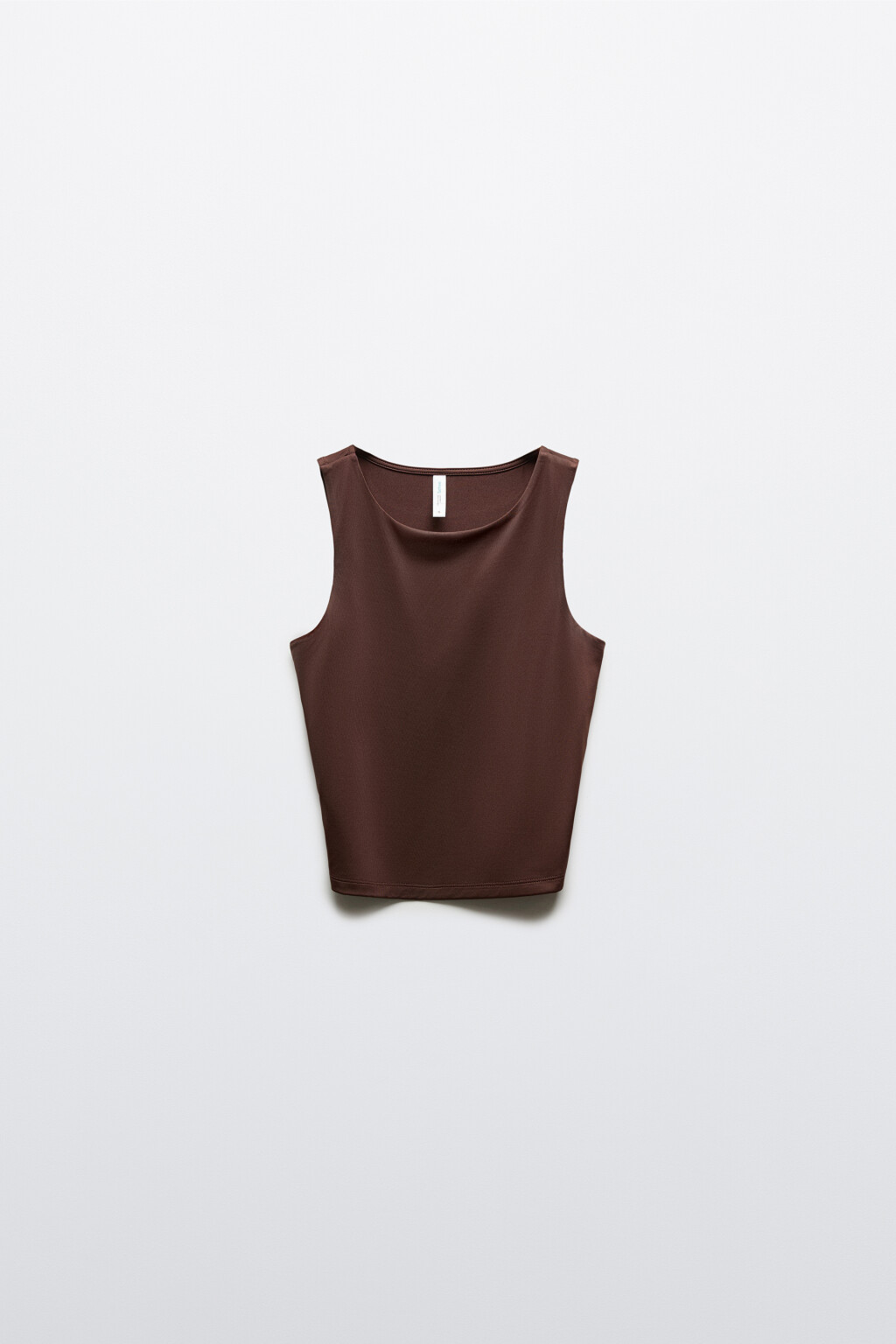 Майка-топ трикотажная облегающая - цвет коричневый - 1