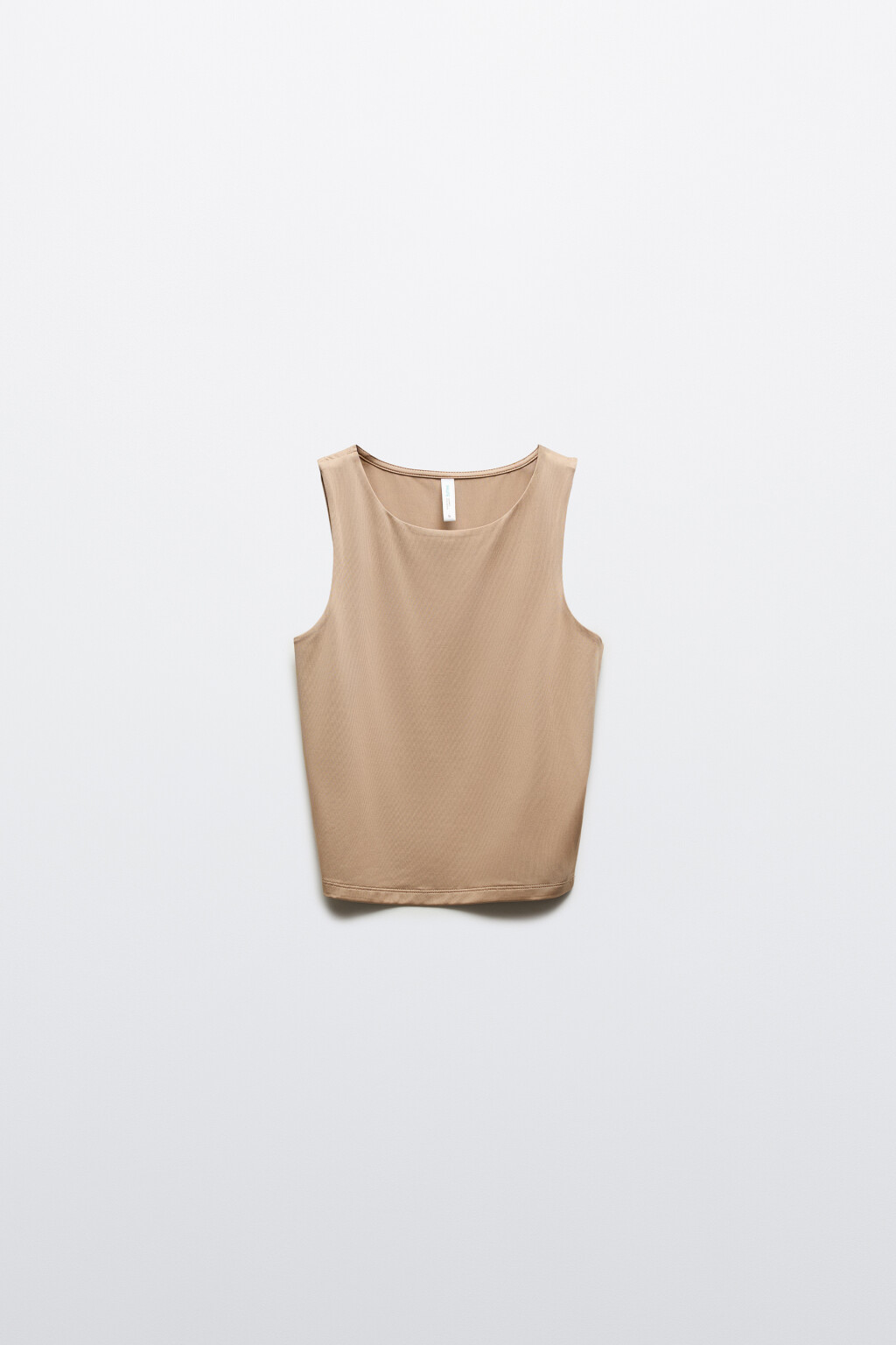 Майка-топ трикотажная облегающая - цвет бежевый - 1