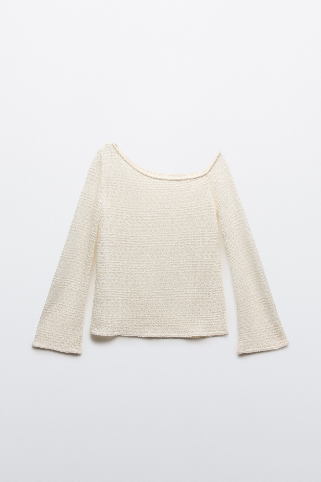 Лонгслив кроше на одно плечо - цвет бежевый - 7