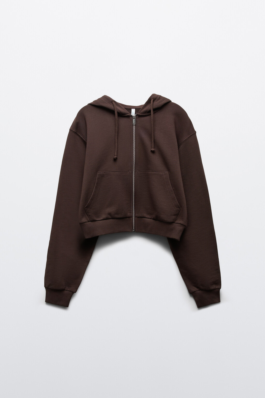 худи-зипка укороченная с капюшоном - цвет коричневый - 1