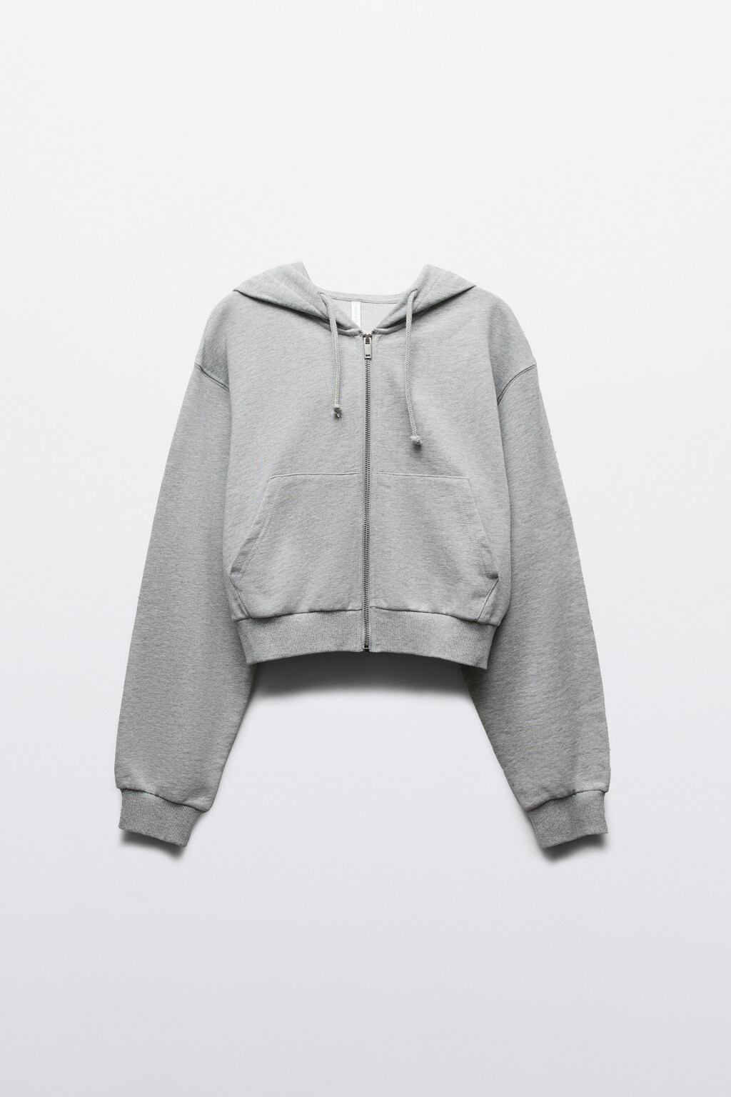 худи-зипка укороченная с капюшоном - цвет серый - 8