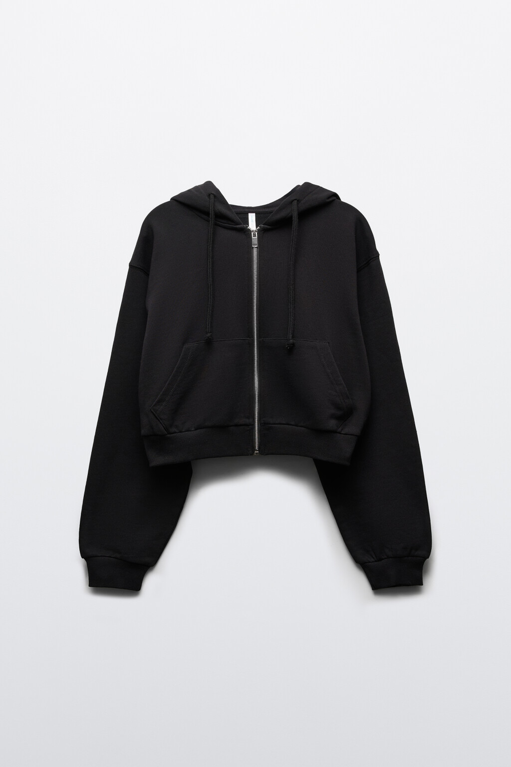 худи-зипка укороченная с капюшоном - цвет черный - 8