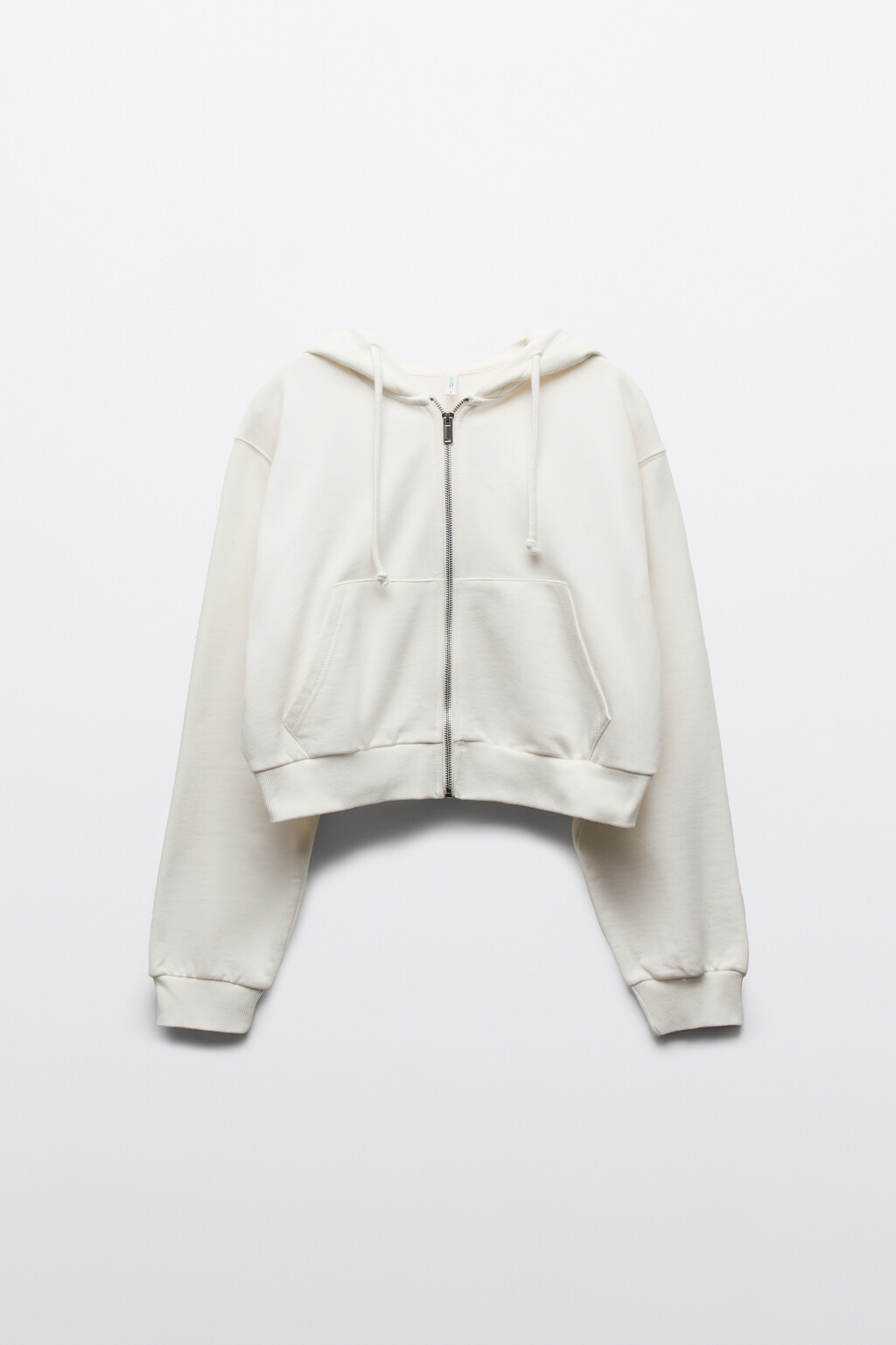 худи-зипка укороченная с капюшоном - цвет молочный - 1