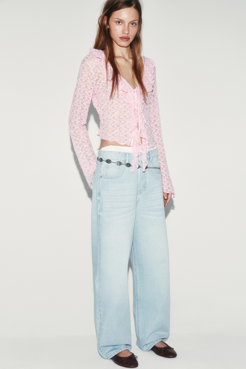 Джинсы baggy fit со средней посадкой - цвет голубой - 1