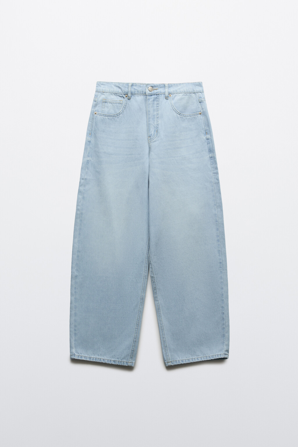 Джинсы baggy fit со средней посадкой - цвет голубой - 1