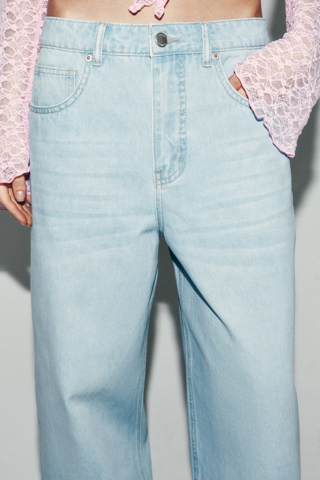 Джинсы baggy fit со средней посадкой - цвет голубой - 6