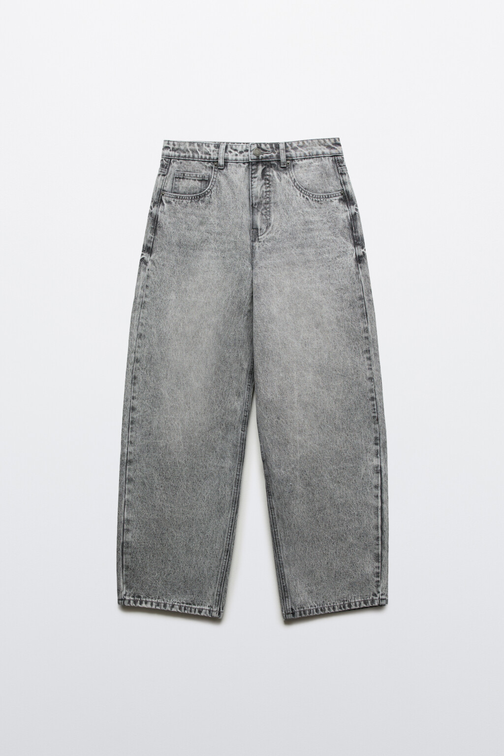 Джинсы baggy fit со средней посадкой - цвет серый - 1