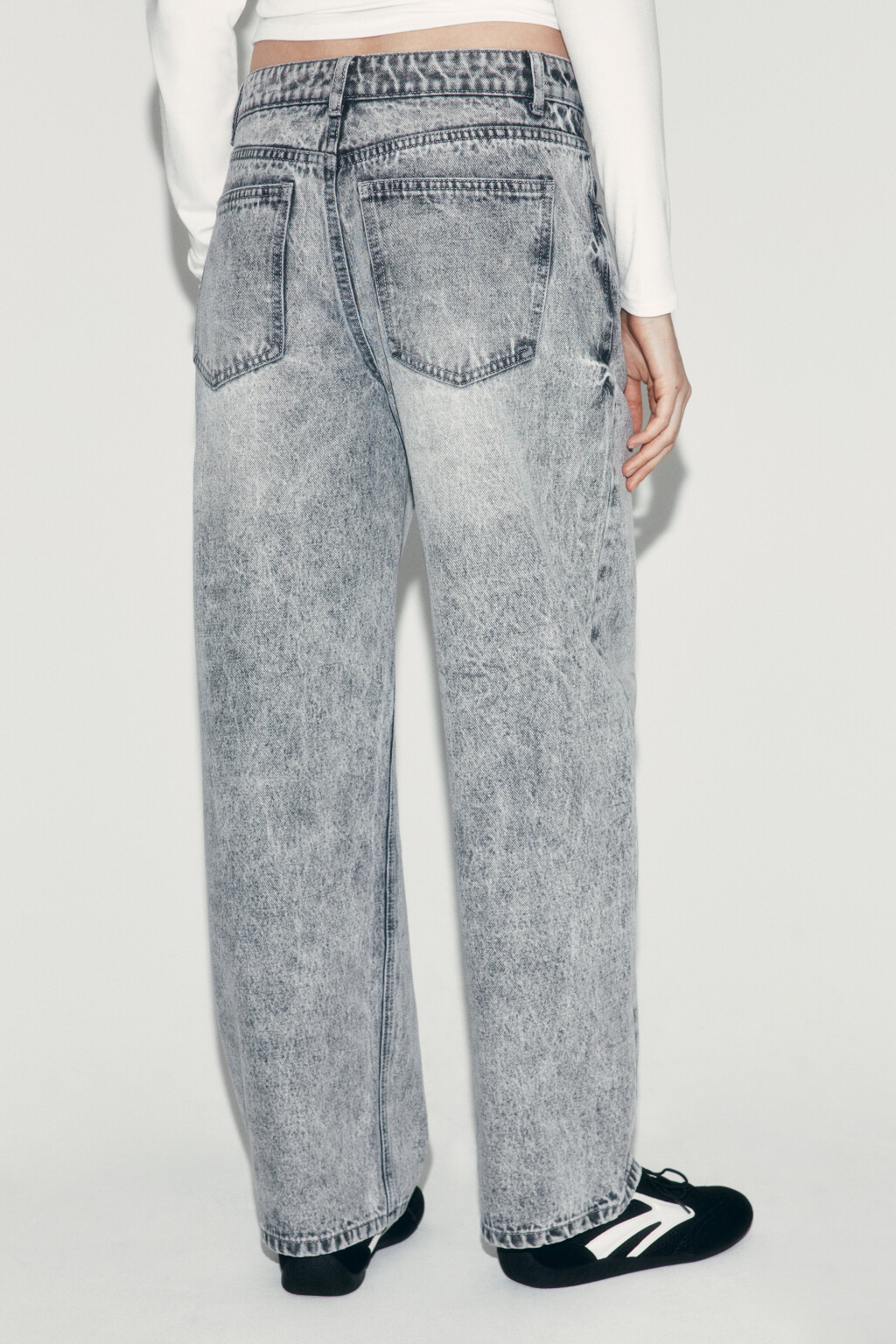 Джинсы baggy fit со средней посадкой - цвет серый - 3
