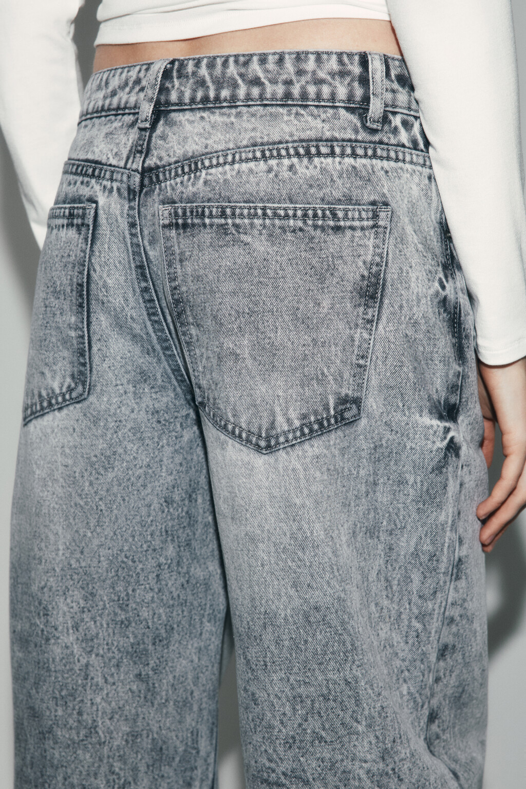 Джинсы baggy fit со средней посадкой - цвет серый - 6
