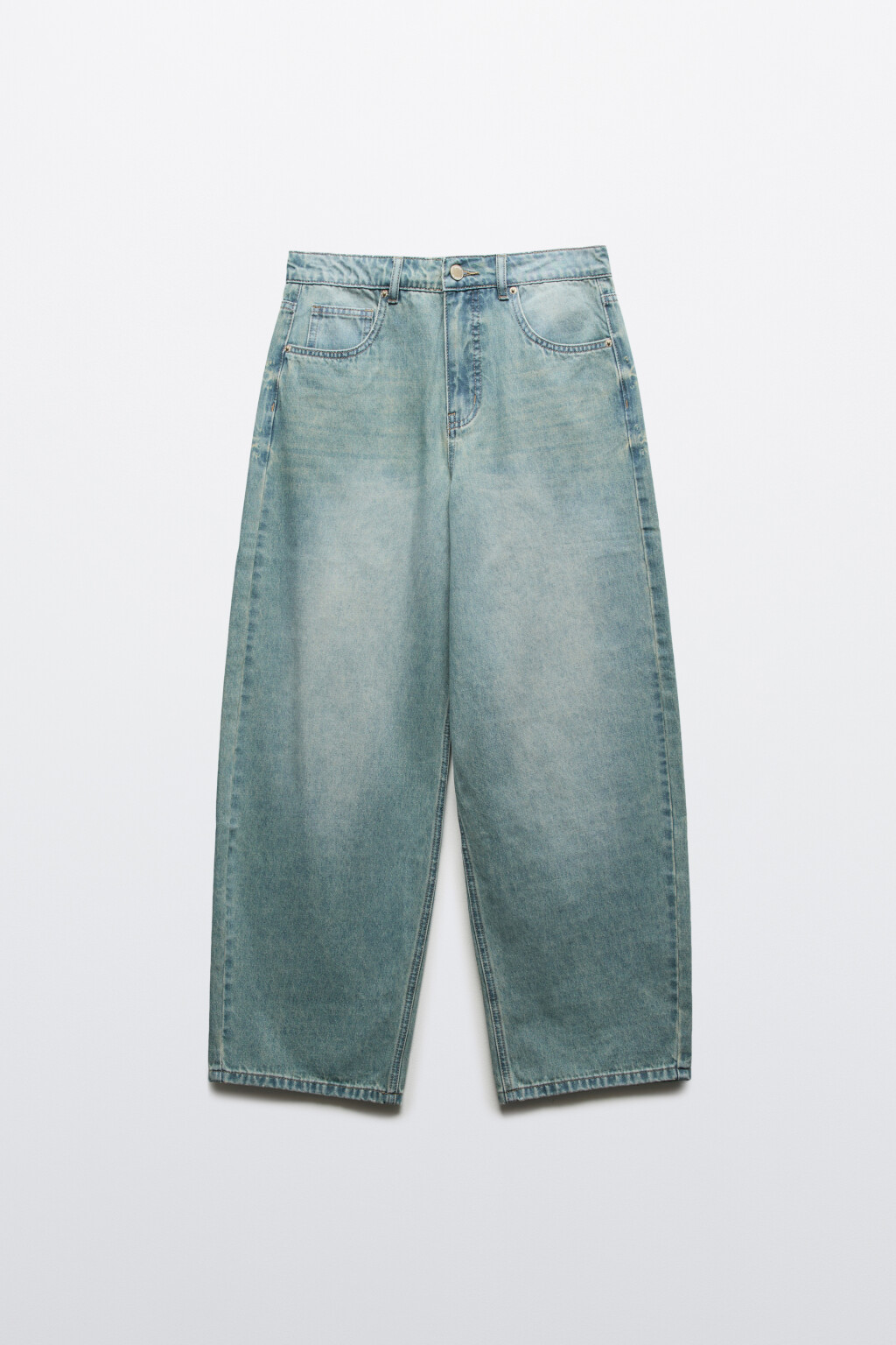 Джинсы baggy fit со средней посадкой - цвет синий - 1