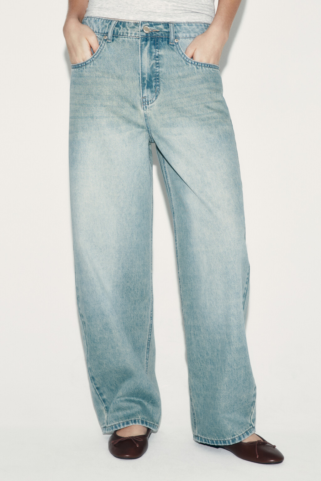 Джинсы baggy fit со средней посадкой - цвет синий - 3