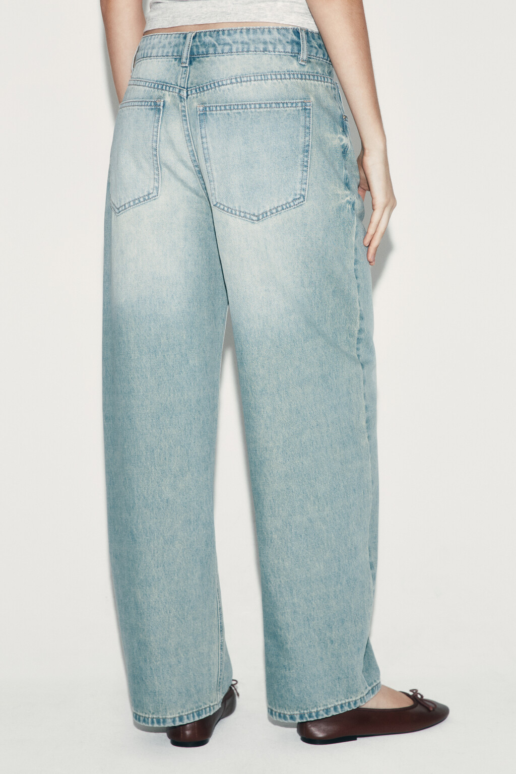 Джинсы baggy fit со средней посадкой - цвет синий - 4