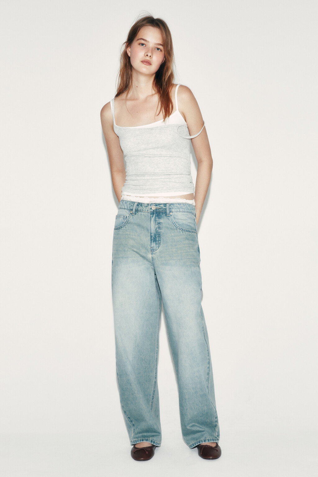 Джинсы baggy fit со средней посадкой - цвет синий - 5