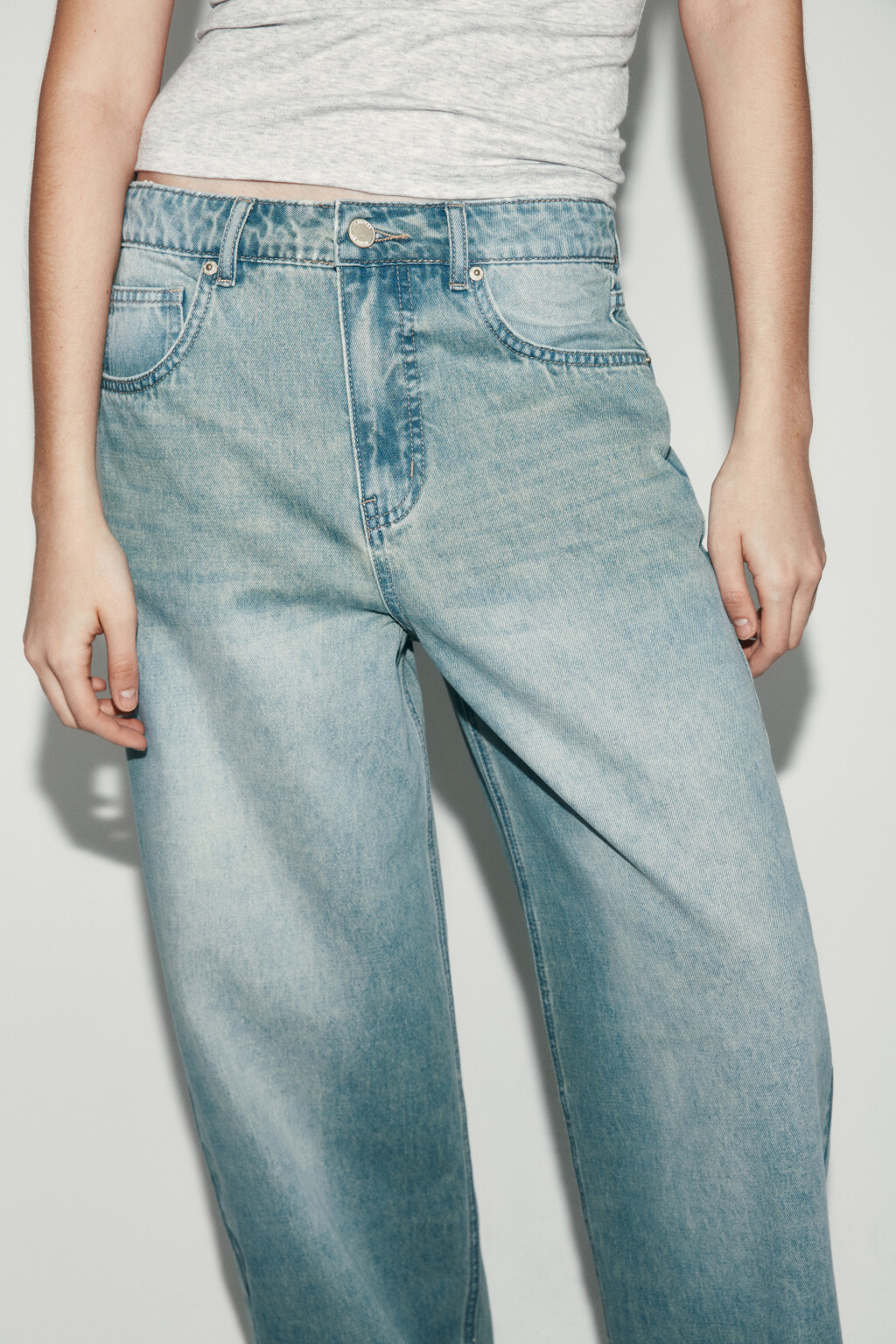 Джинсы baggy fit со средней посадкой - цвет синий - 6