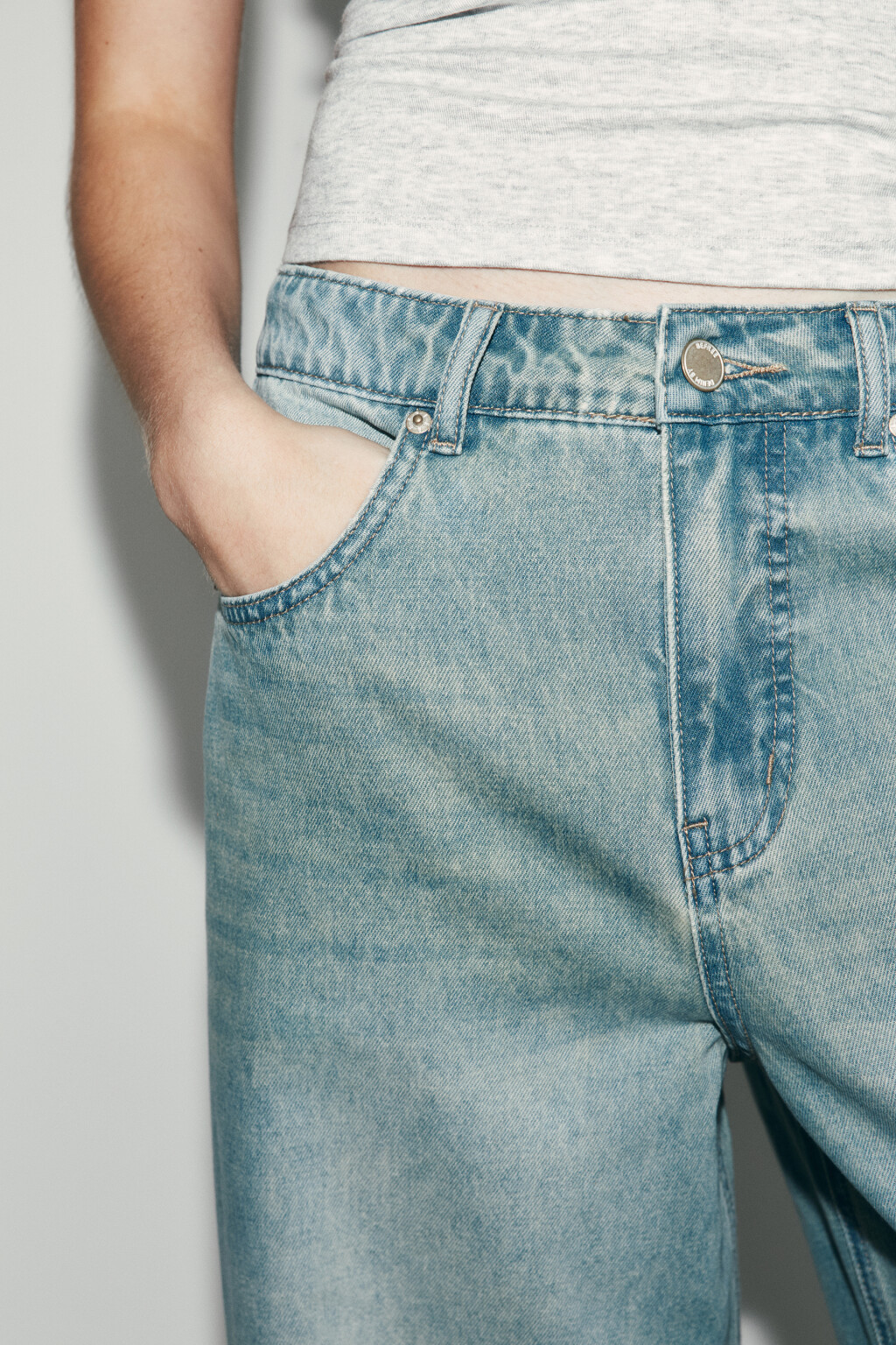 Джинсы baggy fit со средней посадкой - цвет синий - 7
