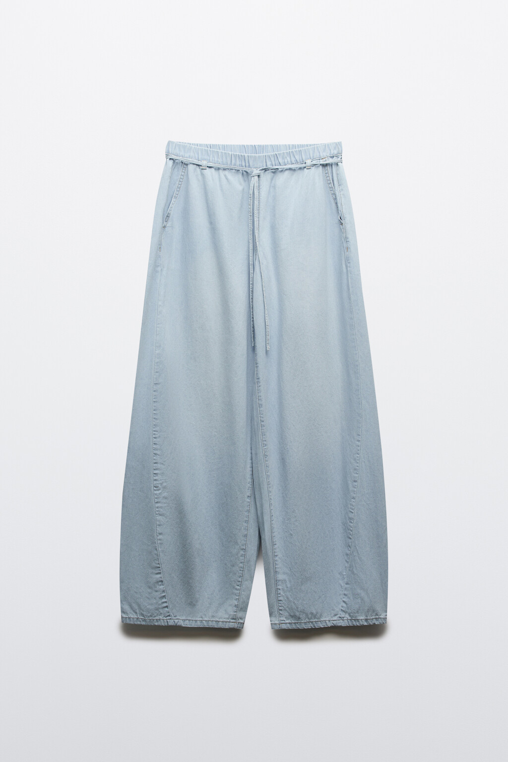 Джинсы barrel fit со средней посадкой на резинке - цвет голубой - 7