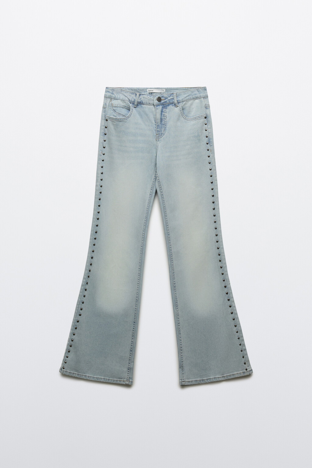 Джинсы клеш с низкой посадкой и заклепками - цвет голубой - 8