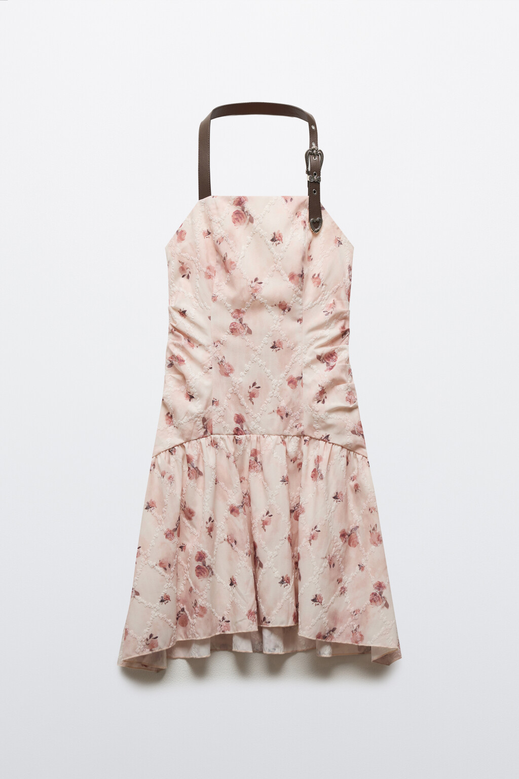 Платье-халтер мини с ремешком и цветочным принтом - цвет мультиколор - 8