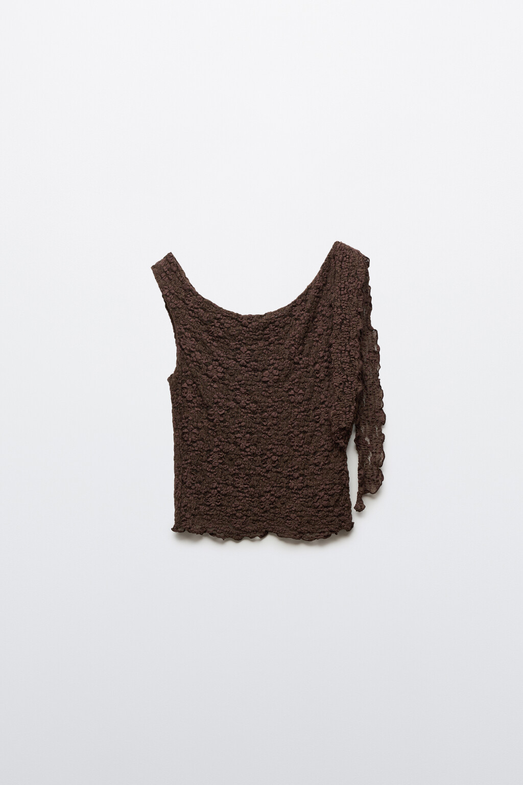 Блузка-топ ажурная - цвет коричневый - 7