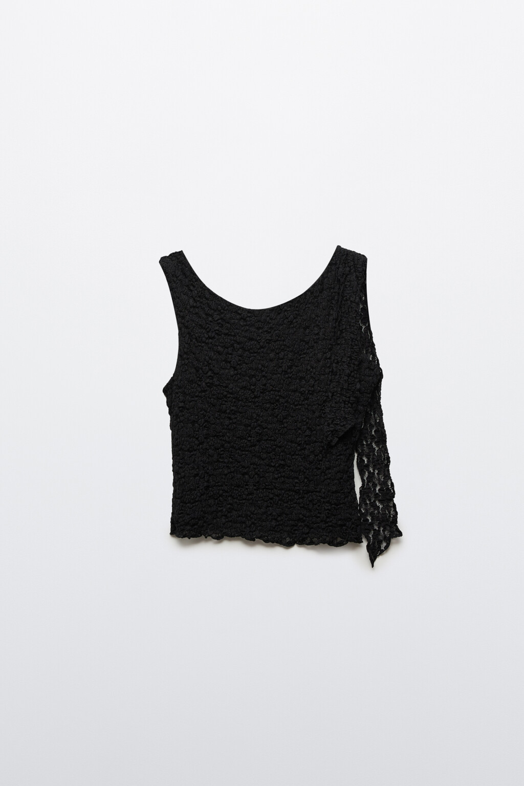 Блузка-топ ажурная - цвет черный - 7