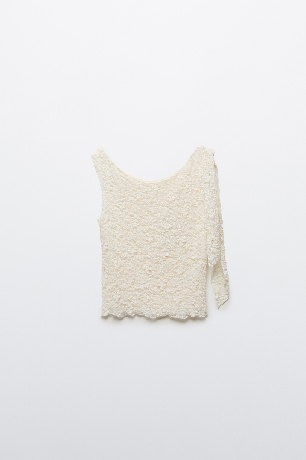 Блузка-топ ажурная - цвет молочный - 7