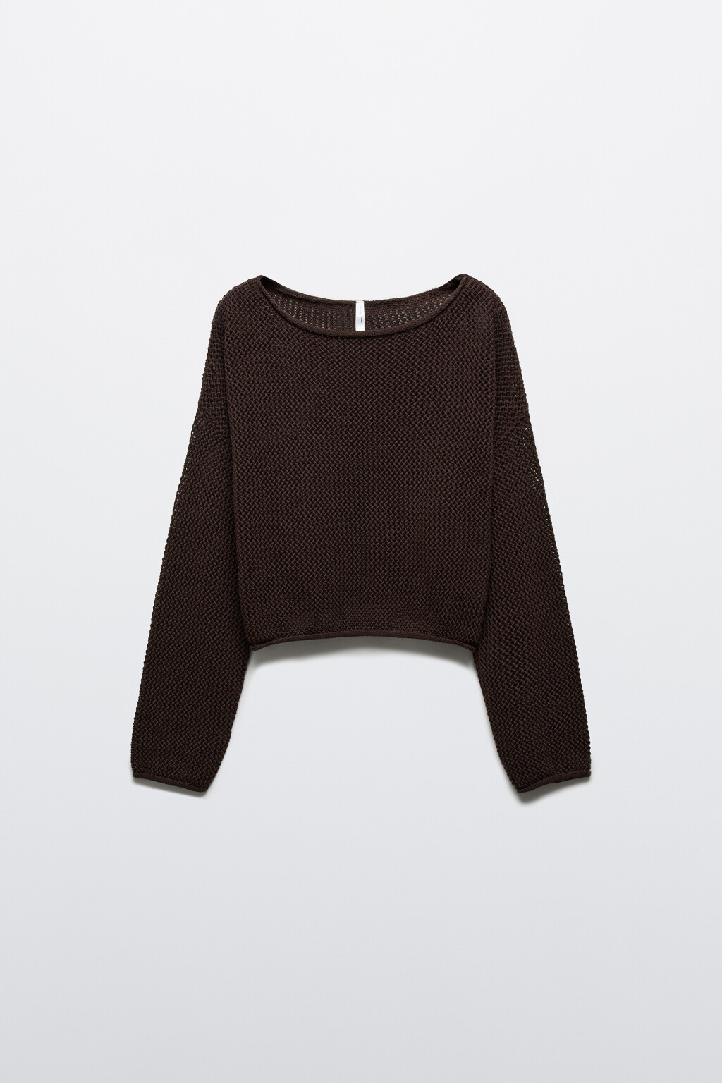 Джемпер вязаный с необработанными краями - цвет коричневый - 1