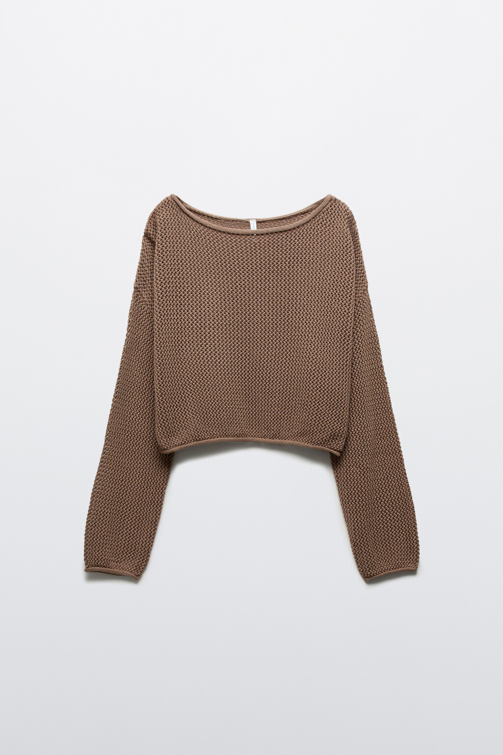 Джемпер вязаный с необработанными краями - цвет бежевый - 1
