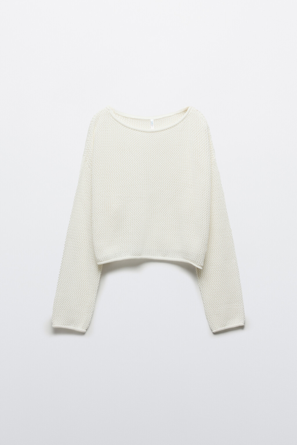 Джемпер вязаный с необработанными краями - цвет молочный - 1