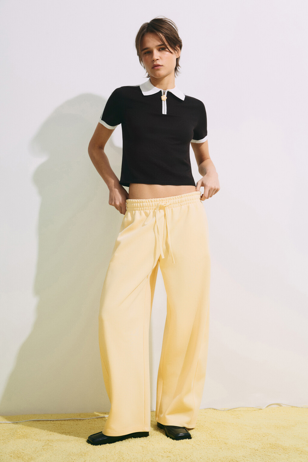 Футболка-поло вязаная с подвеской - цвет коричневый - 5