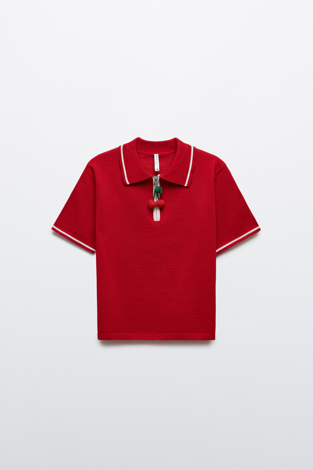 Футболка-поло вязаная с подвеской - цвет красный - 8