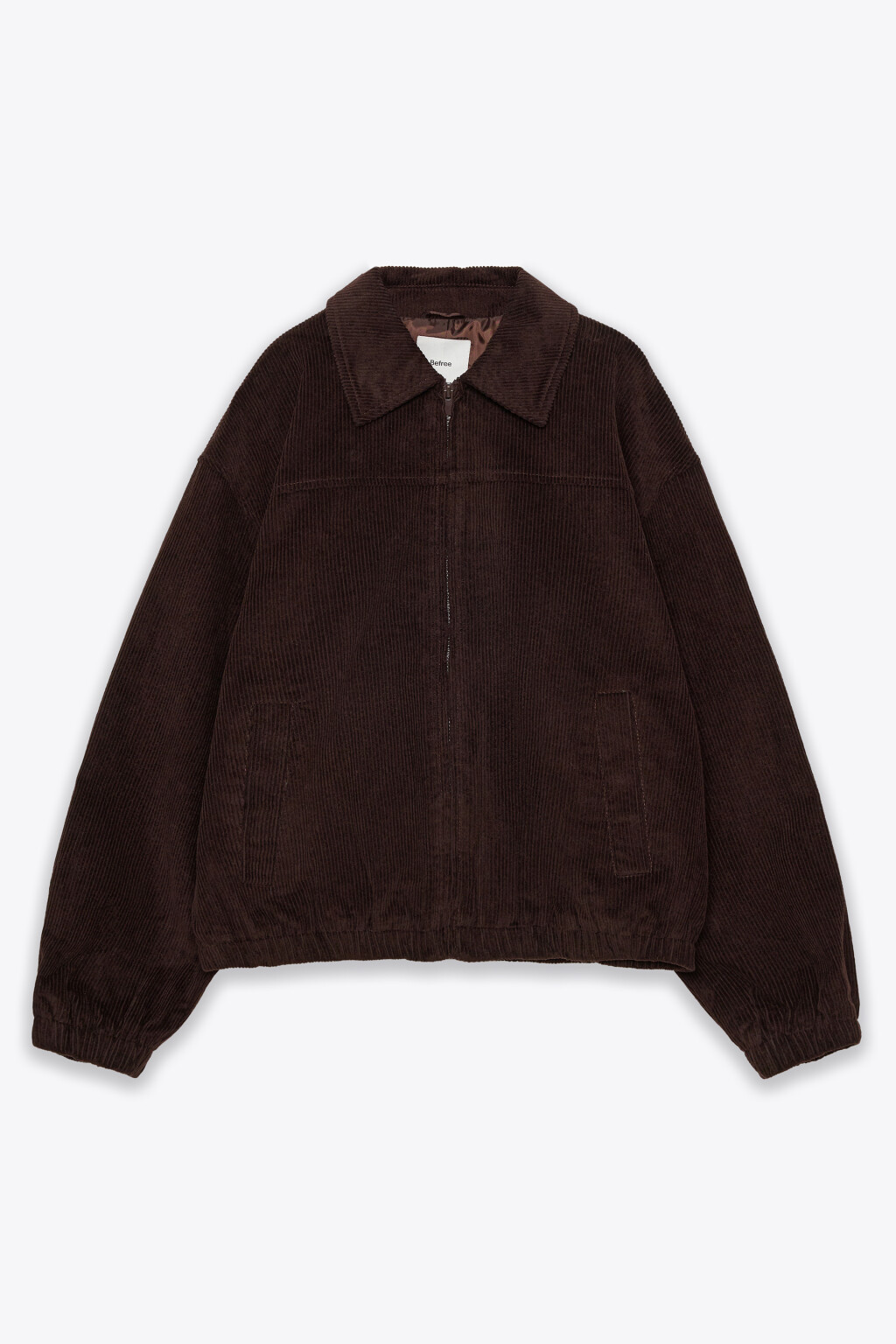 Куртка-бомбер вельветовая с отложным воротником - цвет коричневый - 9