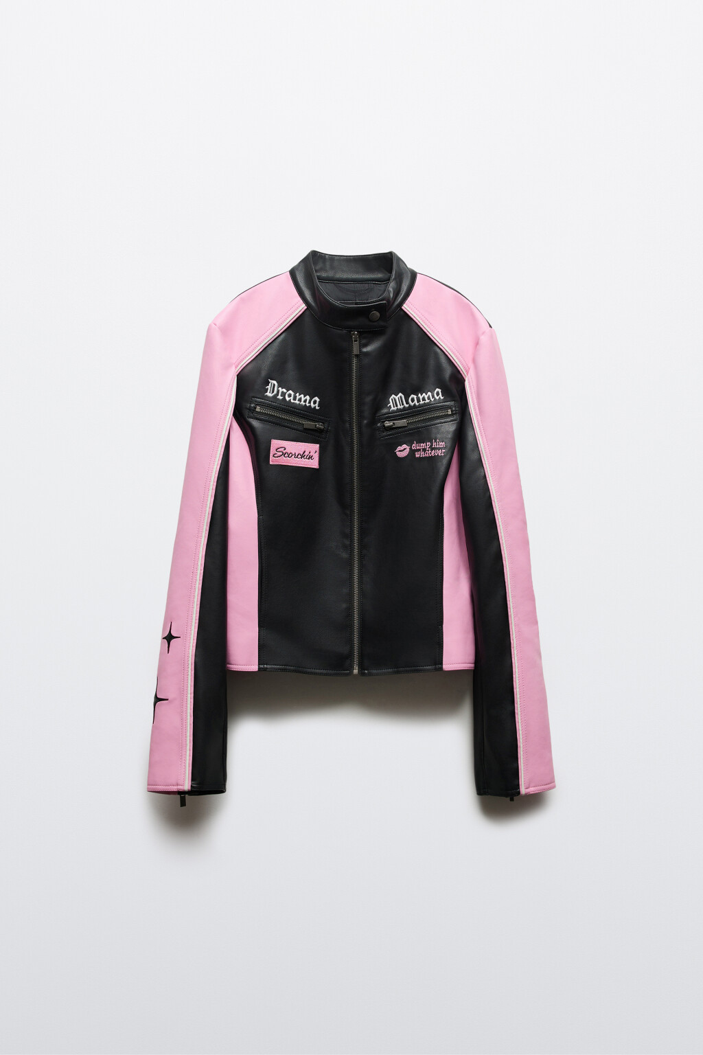 Куртка из искусственной кожи с вышивкой - цвет мультиколор - 10