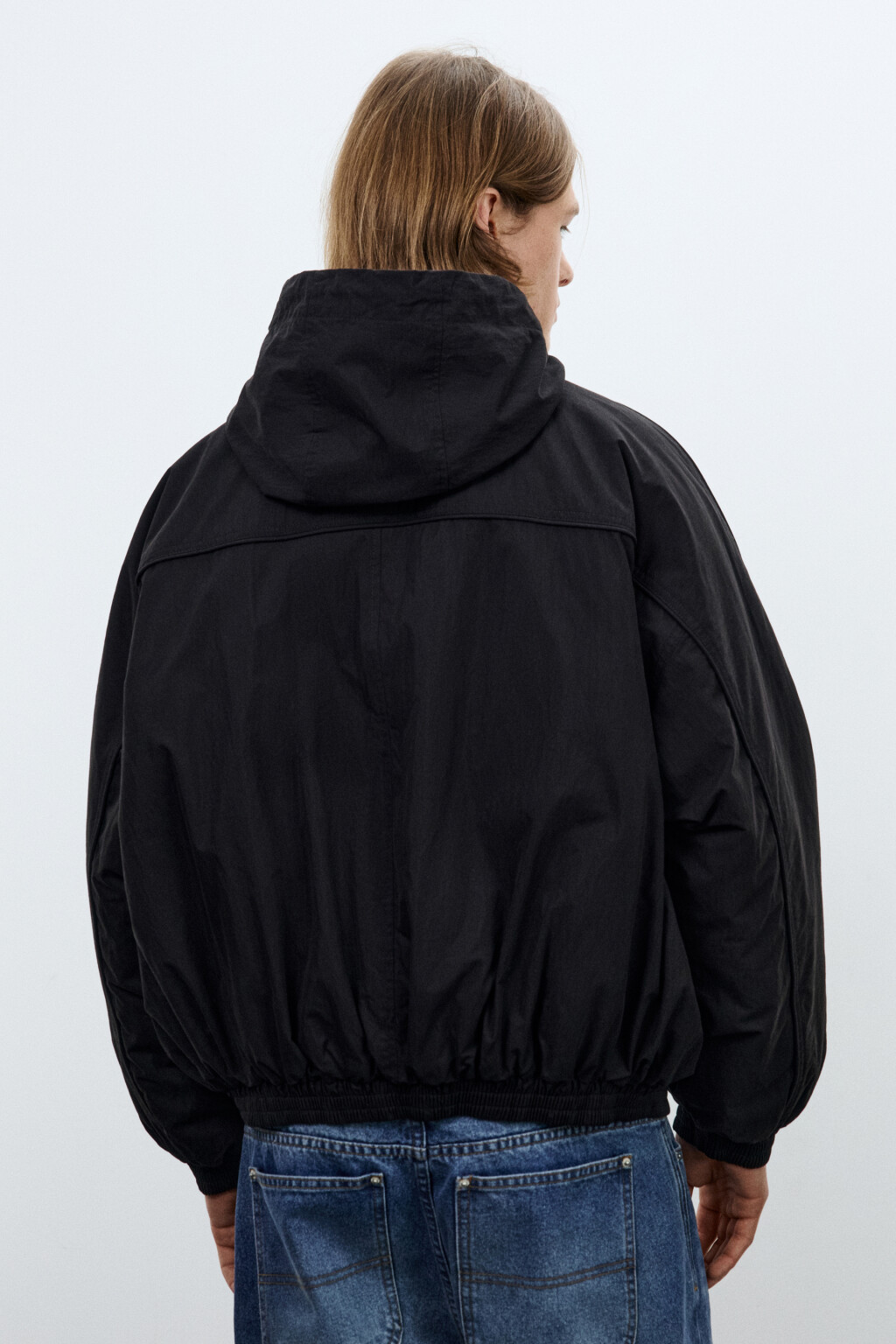 Куртка-бомбер с капюшоном - цвет черный - 4