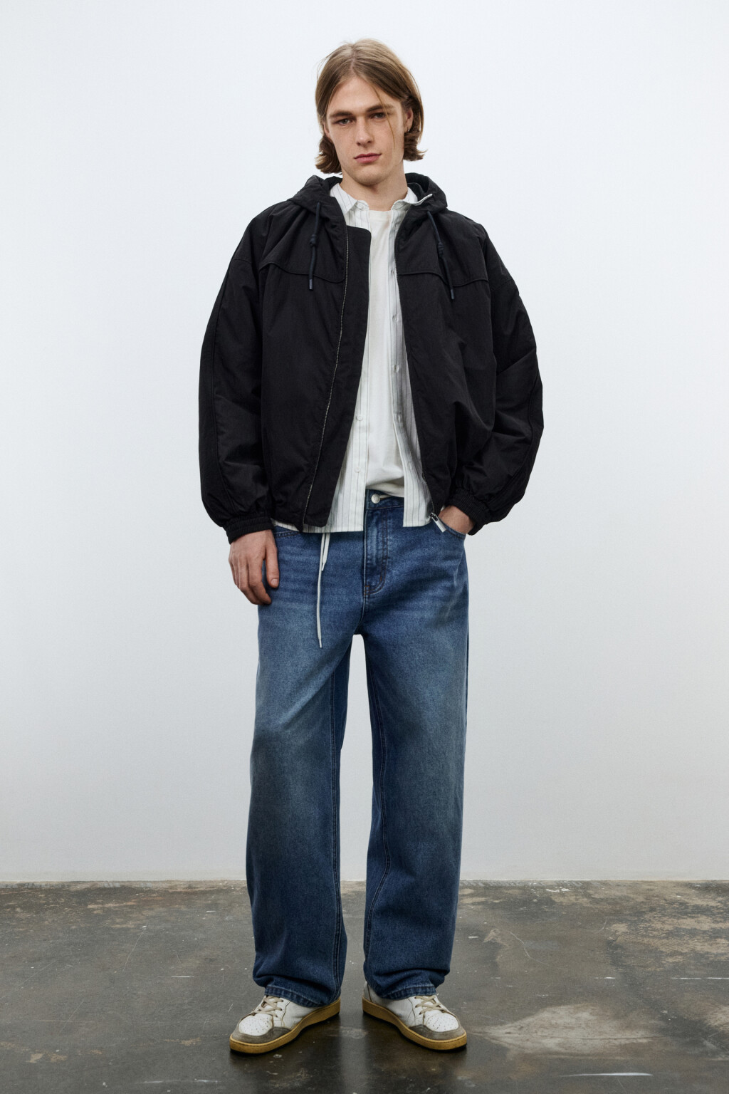 Куртка-бомбер с капюшоном - цвет черный - 5