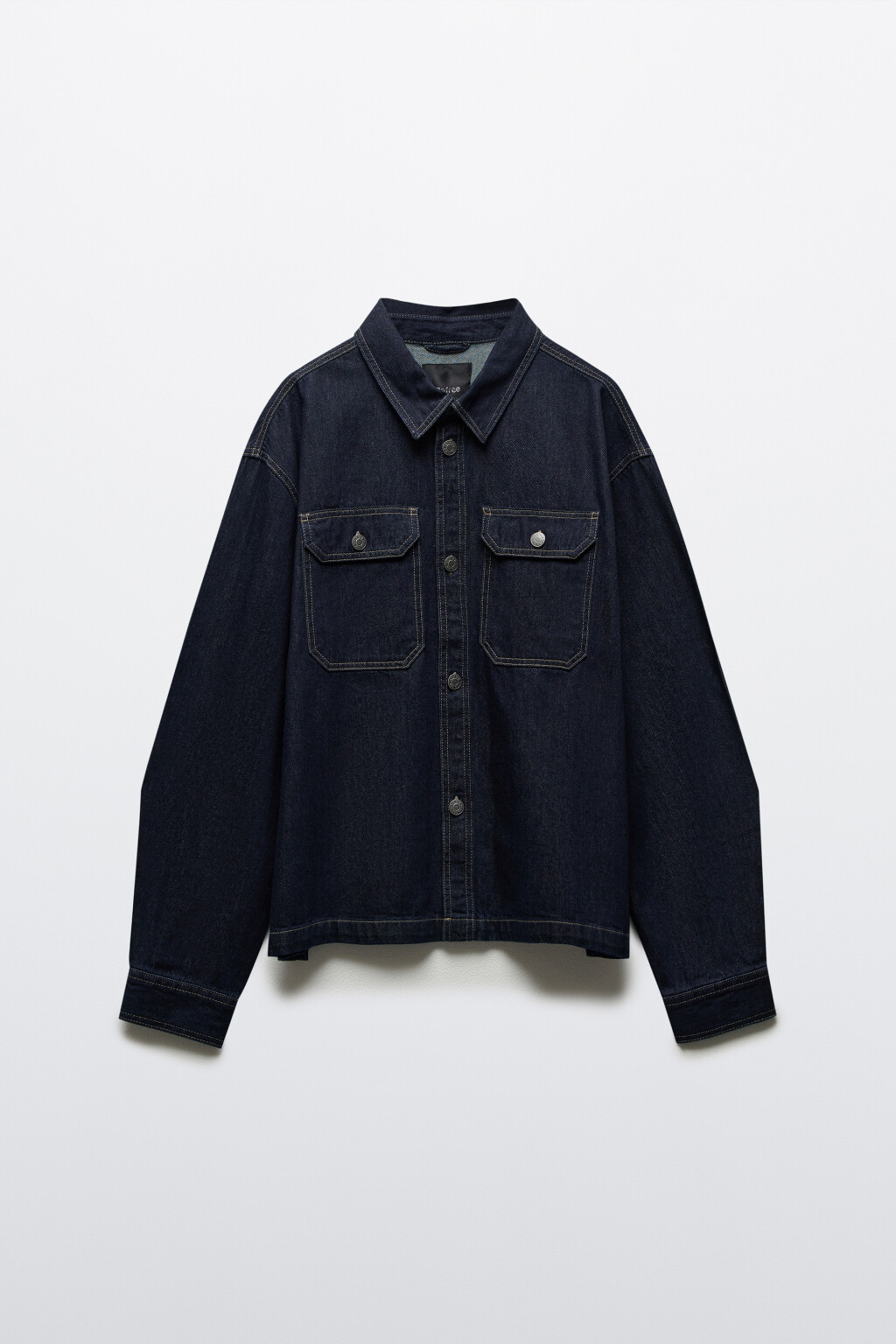 рубашка-овершот джинсовая - цвет синий - 1