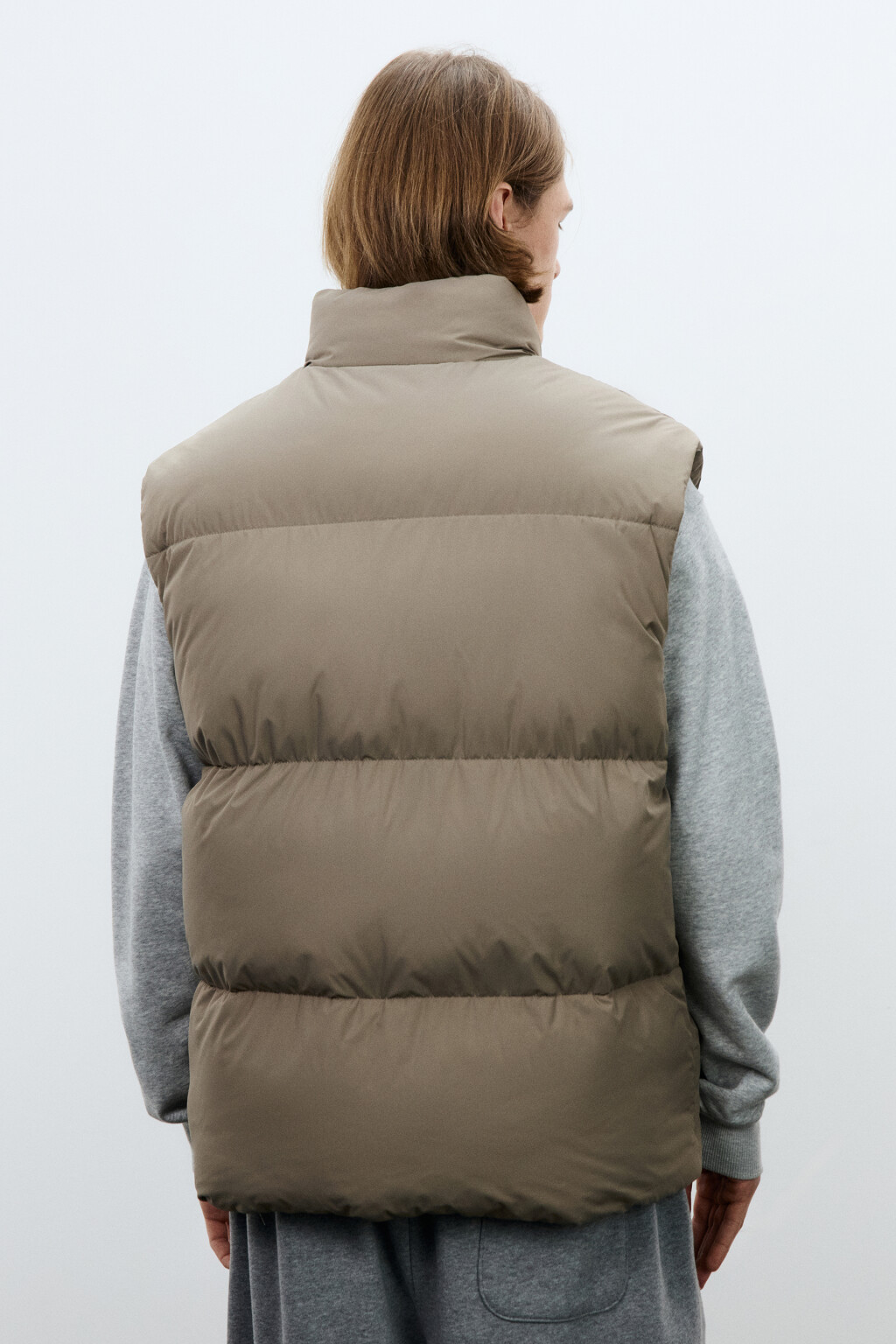 Жилет стеганый с воротником-стойкой - цвет коричневый - 4