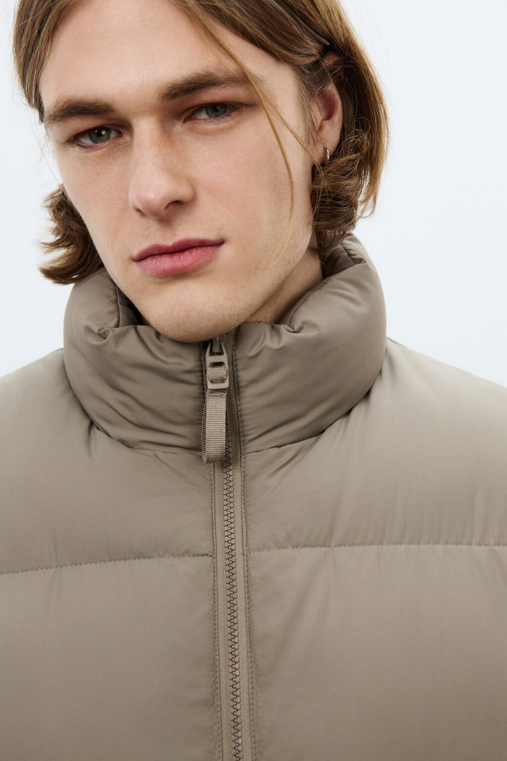 Жилет стеганый с воротником-стойкой - цвет коричневый - 6