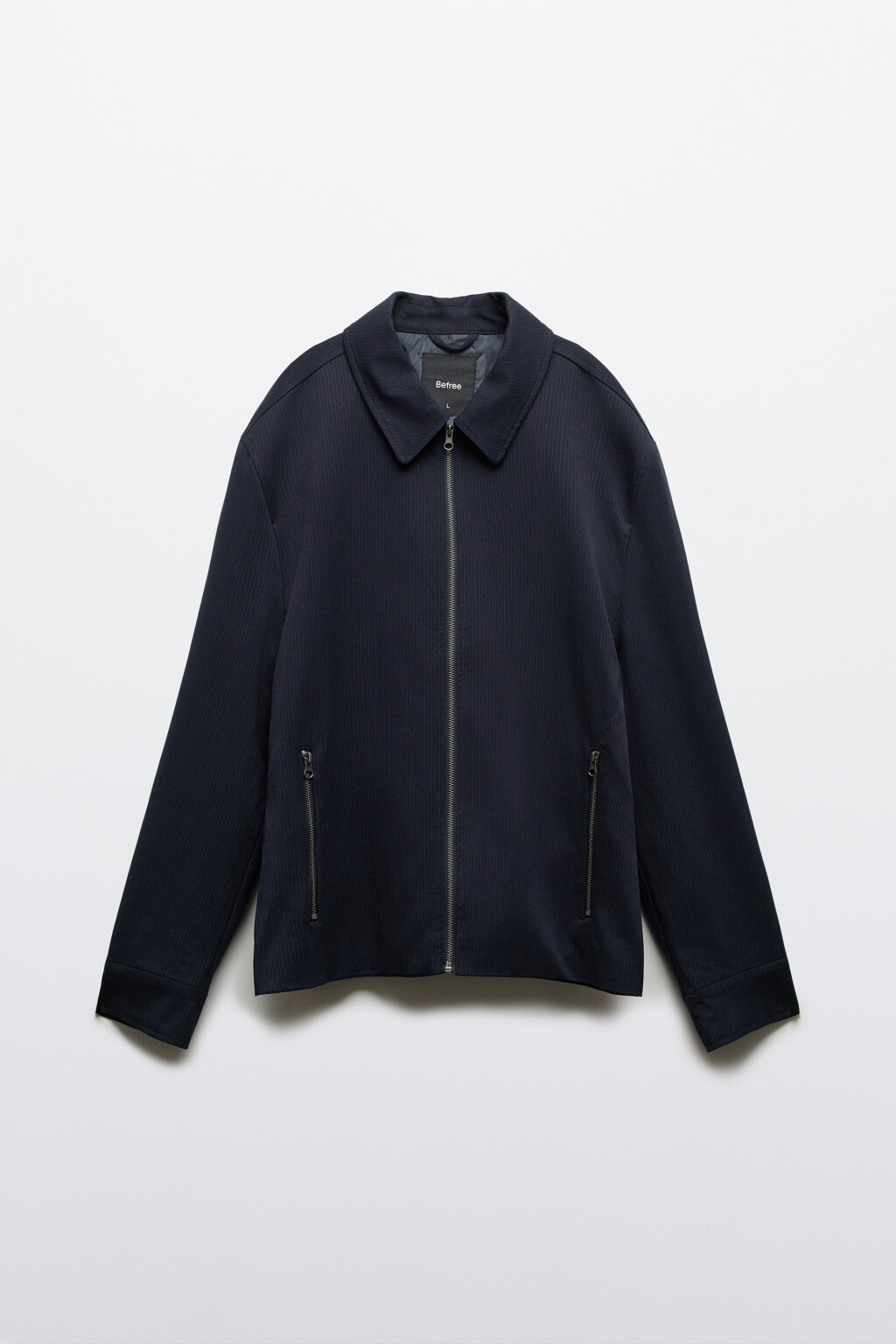 Куртка-рубашка в полоску с вискозой - цвет синий - 8