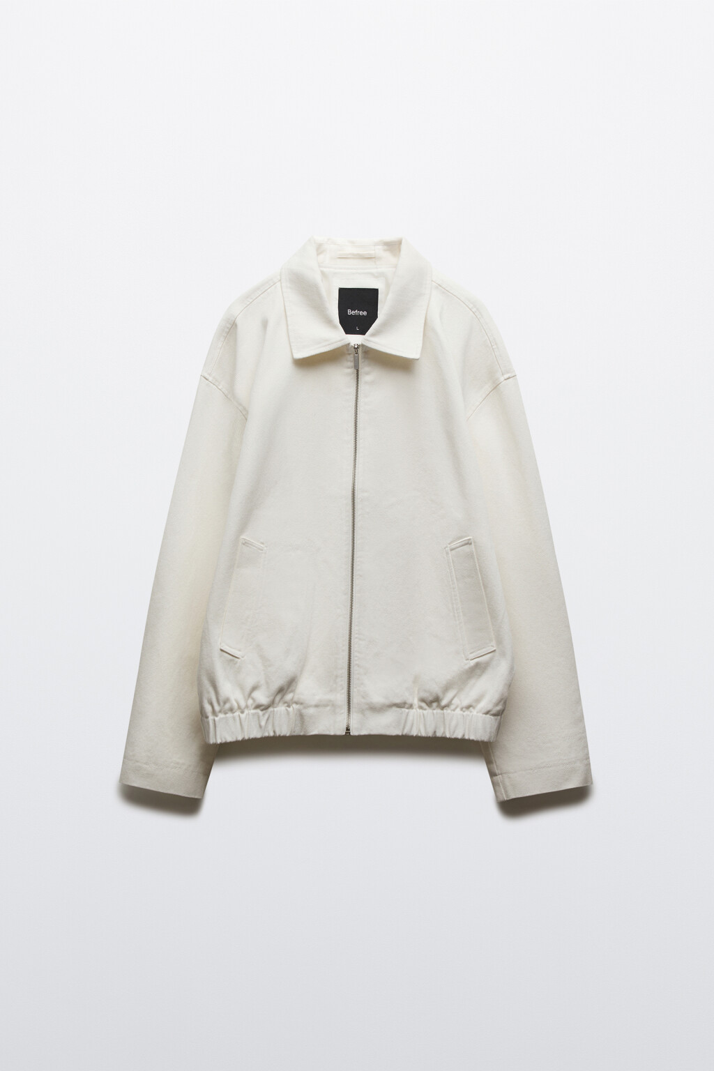 Куртка джинсовая с отложным воротником на молнии - цвет ванильный - 9