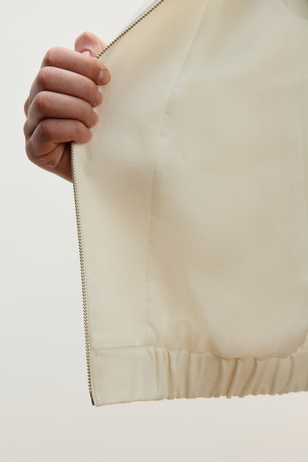 Куртка джинсовая с отложным воротником на молнии - цвет ванильный - 8