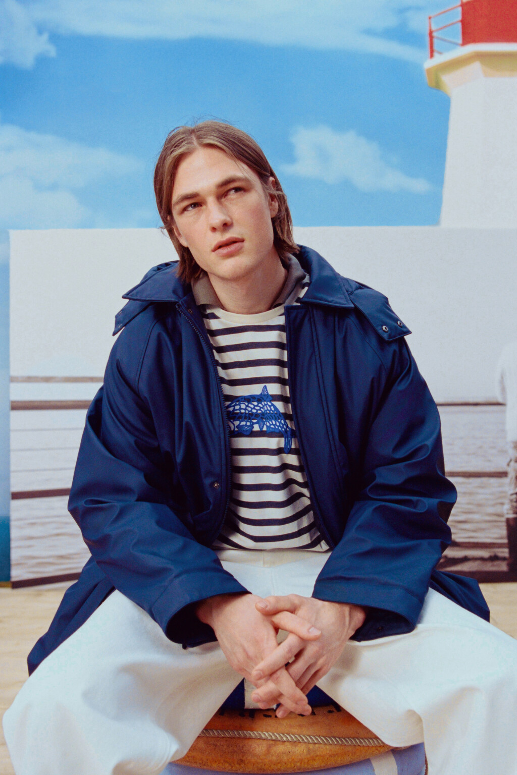 Куртка-парка с капюшоном - цвет синий - 2