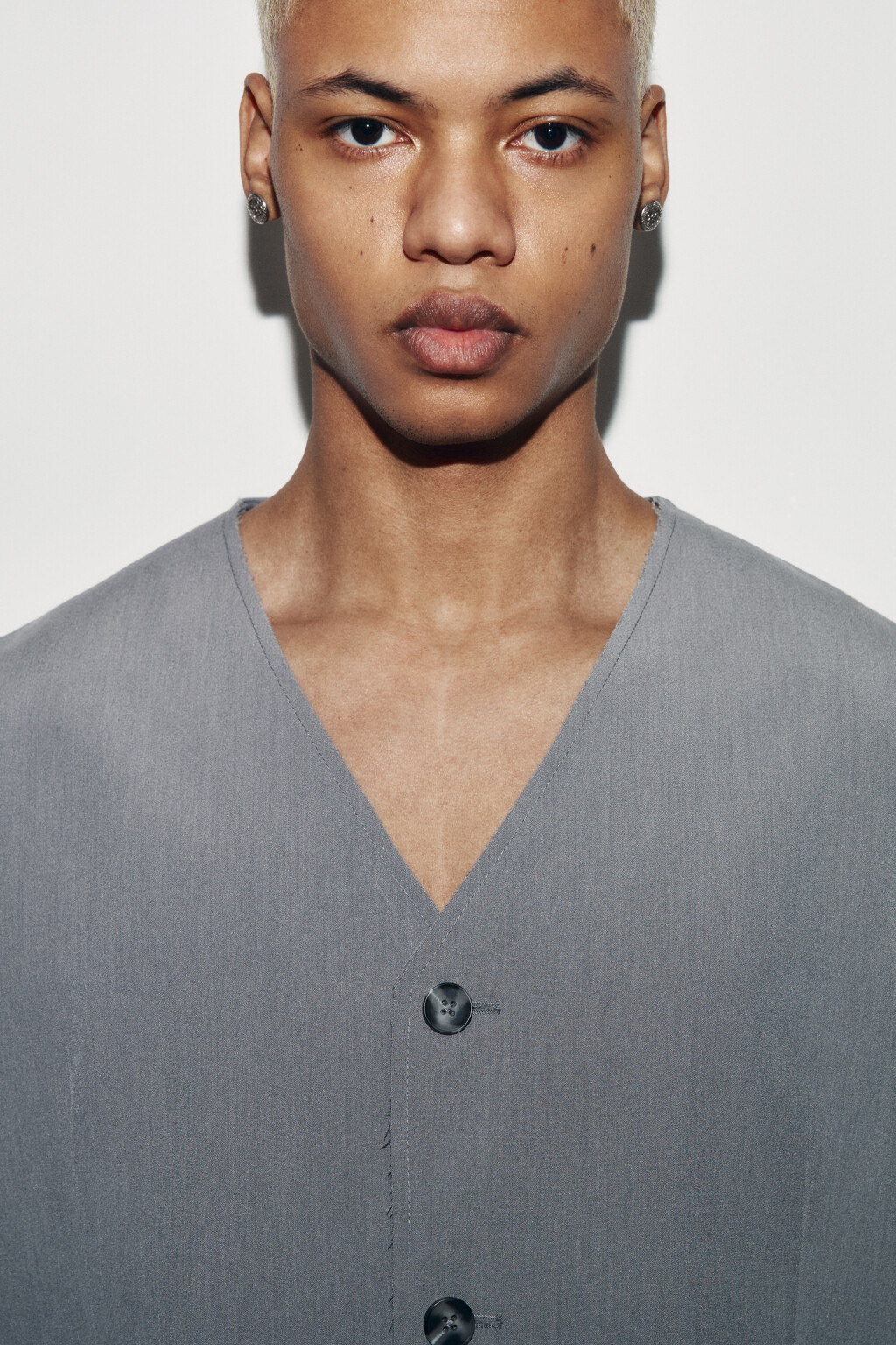 Жилет костюмный укороченный - цвет серый - 5