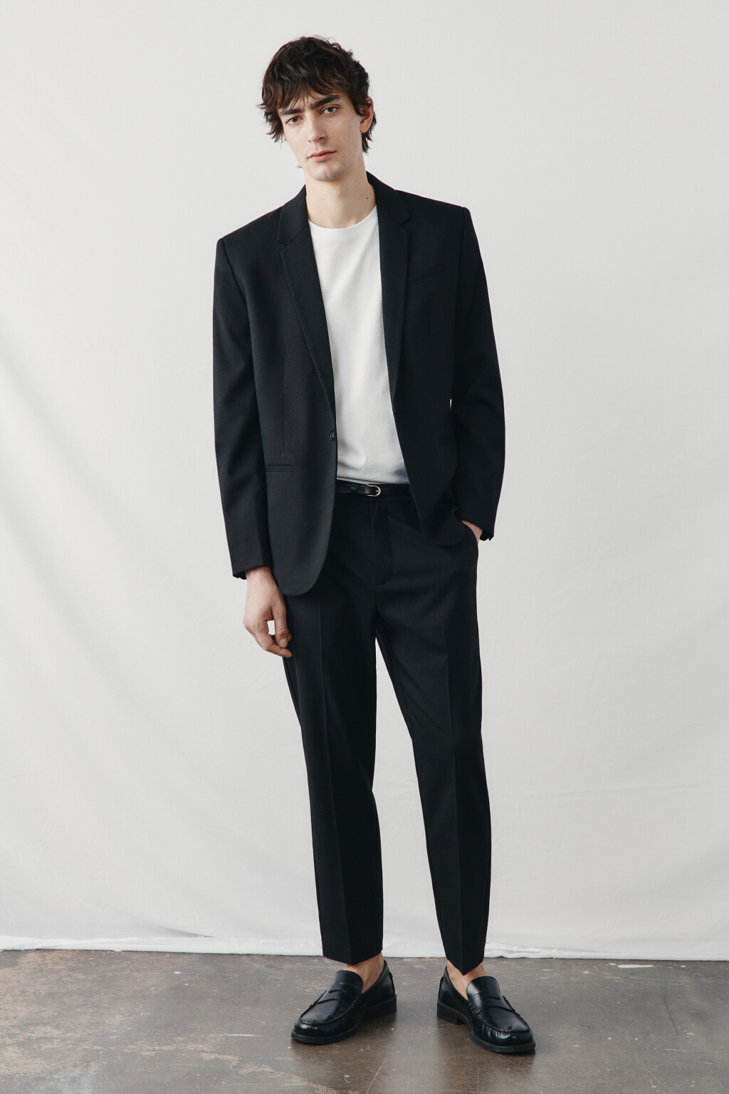 Пиджак приталенный однобортный с вискозой - цвет черный - 5