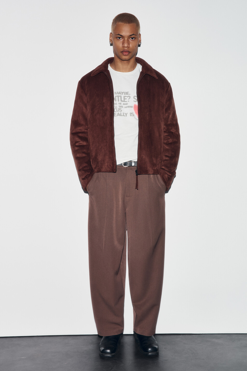 Брюки костюмные со средней посадкой - цвет коричневый - 5