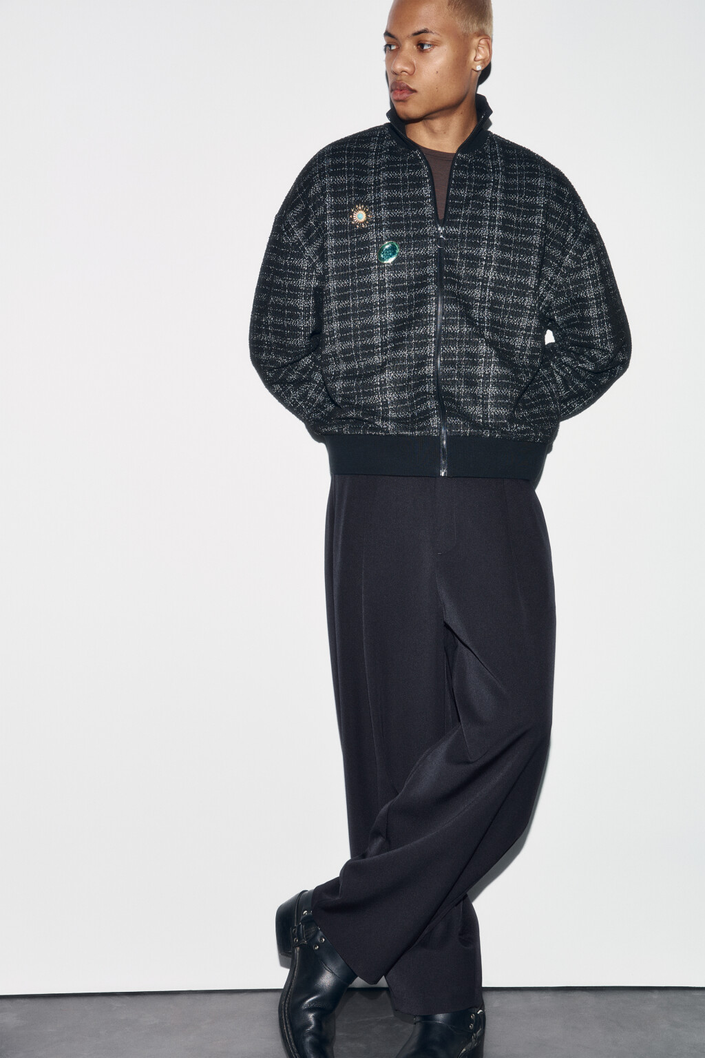 Брюки костюмные со средней посадкой - цвет синий - 1